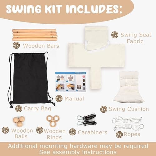 Tislly Baby Swing Outdoor Indoor for Infants, Toddler Swing Seat with Safety Belt, Canvas Hanging Swings Outside Tree Swing Great Gift for Baby Boys Girls Kids Lovers - White Checkered thumbnail 4