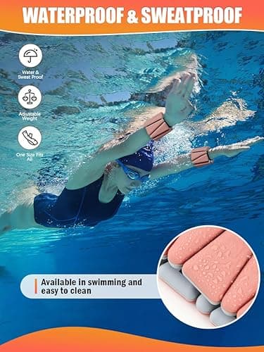 BECOJADDE Wrist Ankle Weights Set of 2(1 lb/2 lb Each) Adjustable Weights Training Intensity for Strength Training Walking Running Yoga Pilates Jogging for Women Men - 4 lb Pair (2 lb Each) - Pewter Peach thumbnail 3