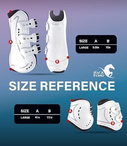 HackFond Horse Tendon Boots, Fetlock Boots & Open Front Boots for Jumping, Set of 4, Horse Protection Leg Guard thumbnail 7