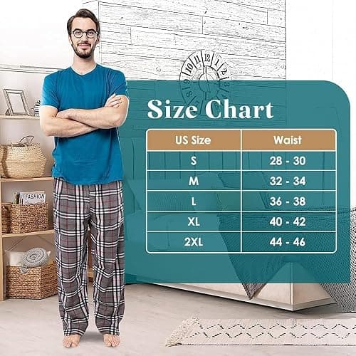 Mens buffalo red fleece pj pants w/ pockets  thumbnail 5