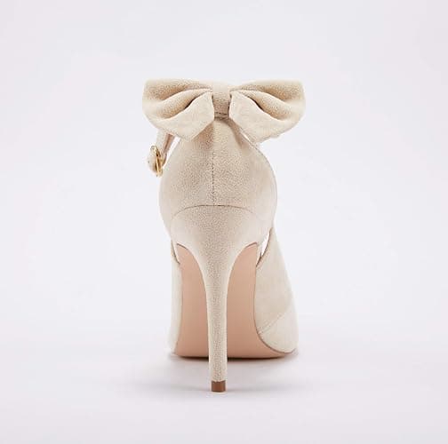 Fashare Womens High Heels Bow Tie Back Sexy Stiletto Ankle Strap Wedding Dress Pumps Shoes thumbnail 6
