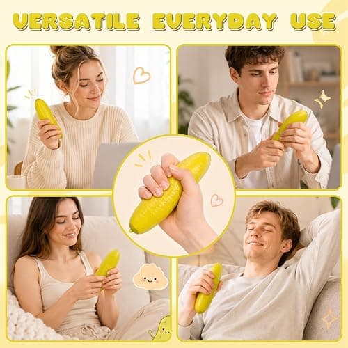 Jumbo Pickle Squíshy Toy, Calming Sensory Experience, 11in Pickle Squíshy Toys, Fruit Squeeze Sensory Fidget, Soft Texture Funny Design for Office, Home, Slow Rebound Gel Stress Reliever for Adults thumbnail 3