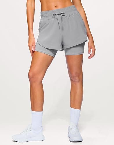Soothfeel Women's 2 in 1 Running Shorts 5" Athletic Shorts High Waisted Workout Gym Tennis Exercise Shorts with Liner Pocket thumbnail 2