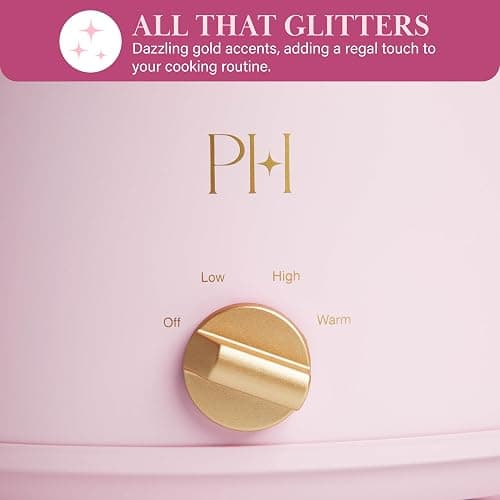 Paris Hilton 6-Quart Manual Slow Cooker, Features Three Settings (Low, High, Warm), Naturally Nonstick and Dishwasher Safe Stoneware Insert, Family Sized Capacity, Pink thumbnail 6