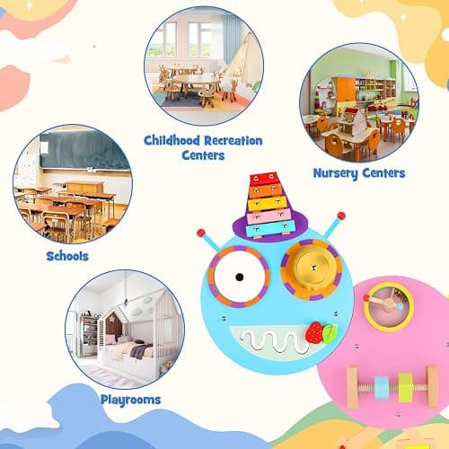 Caterpillar Activity Wall Panels for Toddler: Sensory Wall Toy 12 Activities - Wall Mounted Toy Busy Board Decor for Bedrooms Toddler Activity Center Daycares - Montessori Educational Toy for Kids thumbnail 7