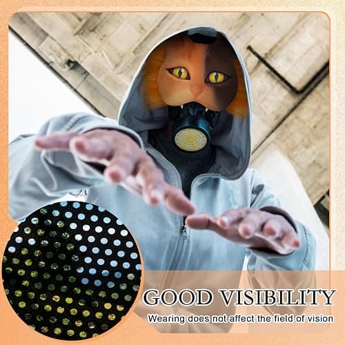 Seenelling 20 Pcs 11.81 x 7.87 Inch Eye Mesh for Therian Cosplay Mask PVC Plastic Mesh for Fursuit Waterproof Printable Canvas Sheets for Therian, DIY Fursuits, Furry Suit(No Eyes)(White,Black) thumbnail 4