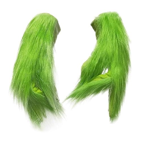 Saoniang Christmas Cosplay Gloves, Santa Gloves Christmas Costume Gloves, Green - Image 1