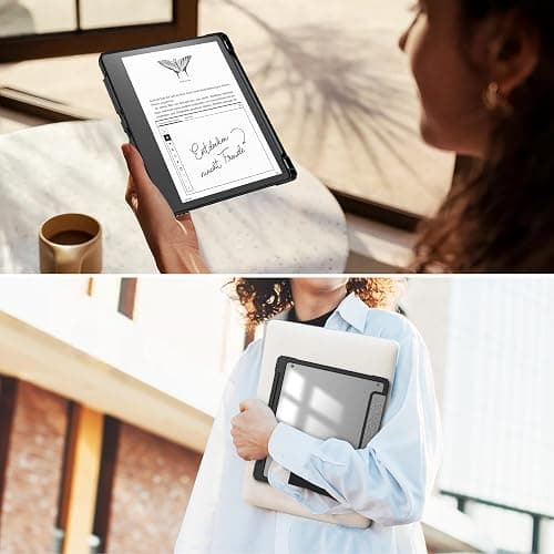 HGWALP Slimshell Clear Case for Kindle Scribe 10.2" (2024/2022 Release),Kindle Scribe Case Cover 10.2 inch 2024/2022 with Pen Holder and Auto Sleep/Wake Function-Grey thumbnail 4