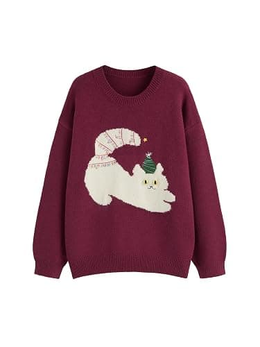 CIDER Cat Sweater Pullover Sweater - Image 1