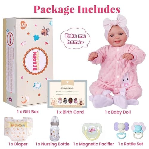 BABESIDE Reborn Baby Dolls Sunny - 17Inch Cute Soft Vinyl Realistic Baby Doll Poseable Smiling Real Life Baby Dolls with Complete Accessories for 3+ Years Old Gifts thumbnail 7