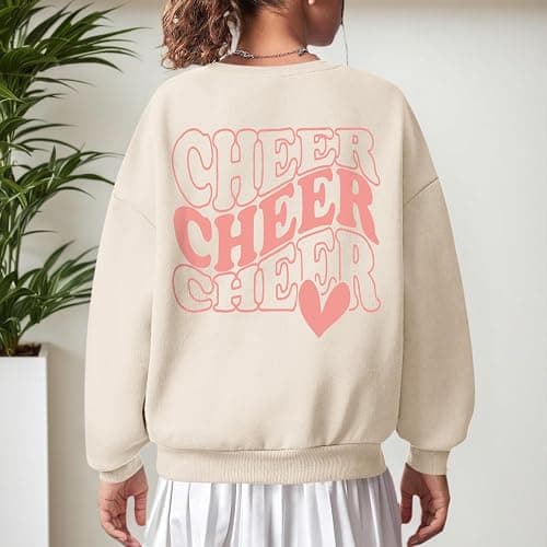 Zoemghc Cheer Sweatshirts for Girls Cheerleader Graphic Sweatshirt Teen Girl Preppy Funny Letter Print Shirt Pullover Tops thumbnail 6