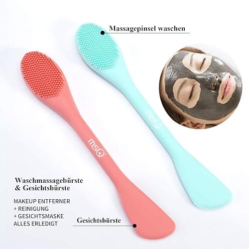 MSQ 2 Facial Cleansing Brush,Silicone Face Mask Brush,Face Exfoliator Brush | Silicone Facial Mud Mask Applicator Brush for Mud, Clay,Charcoal Mixed Mask thumbnail 2