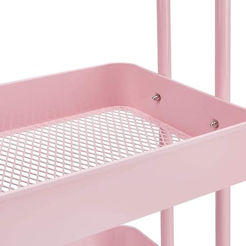 Amazon Basics 3-Layer Kitchen Trolley with 360 Degree Wheels for indoor and outdoor use, Dusty Pink thumbnail 8