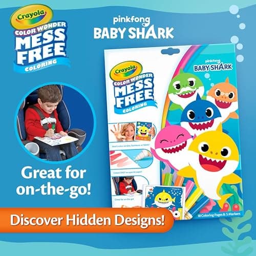 Crayola Baby Shark Color Wonder Pages, Mess Free Coloring for Toddlers, Coloring Activity, Travel Activities, Toddler Toys & Gifts, 3+ thumbnail 7