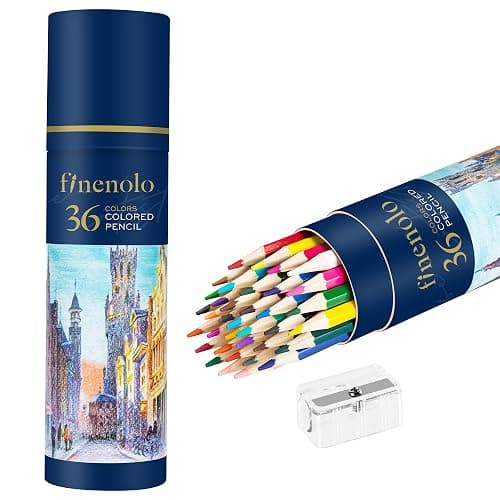 finenolo 36 Pack Colored Pencils for Adult Coloring Books | Soft Core, Art Drawing Pencils for Artists Beginners, Coloring Pencils Set with Sharpener for Coloring, Sketching, Painting - Image 1