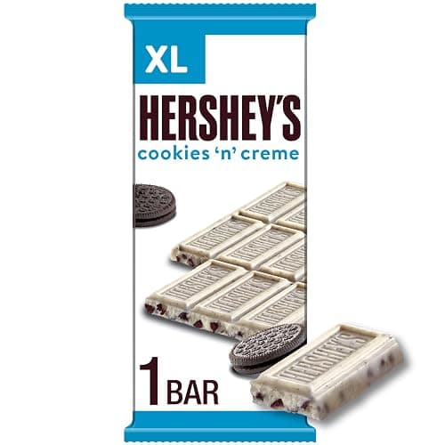 HERSHEY'S Cookies 'n' Creme XL, Candy Bar, 4 oz (16 Pieces) - Image 1