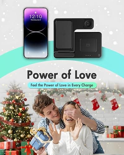 Wireless Charger iPhone Charging Station: 3 in 1 Charger Stand Multiple Devices for Apple - iPhone 17 16e 16 15 14 Pro Max 13 12 11 - Watch 10 9 8 7 6 5 4 3 2 SE and Ultra Series - Airpods 4 3 Pro thumbnail 9