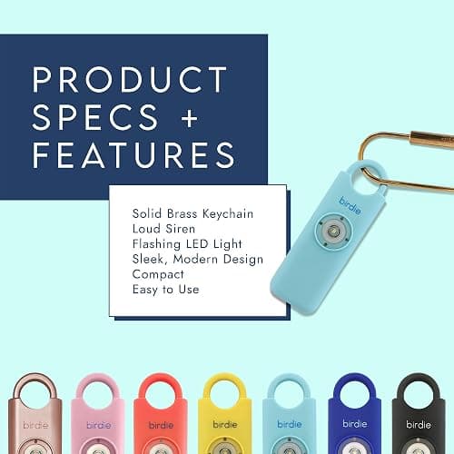 She’s Birdie–The Original Personal Safety Alarm for Women by Women–Loud Siren, Strobe Light and Key Chain in a Variety of Colors (Aqua) - Aqua - 1 thumbnail 3