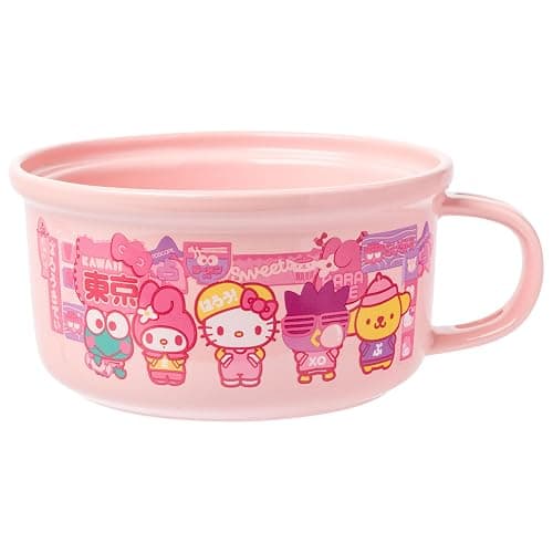 Silver Buffalo Sanrio Hello Kitty and Friends Featuring Keroppi, My Melody, Badtz-Maru, and Pompompurin Soup Mug and Bowl Lid with Spoon and Chopsticks, 13 Ounce Bowl Lid, 22 Ounce Soup Mug thumbnail 7