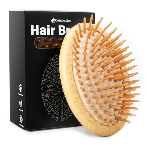 Bamboo Brush for Hair Growth(No Handle Design) Combetter, Natural Wood Brush, Mini Hair Scalp Massager Bamboo Bristles Detangling Hairbrush for Women, Men &Kids - Image 1