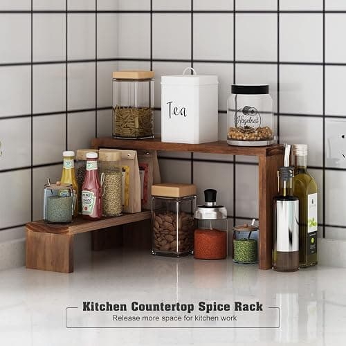 Tovacu Plant Stand Shelf for Desk Window Sill Countertop Succulent Stand Desktop Shelf 3 Tiers Small Wooden Tabletop Ladder Plant Shelves for Cupcake Stand Riser Spice Rack Holder thumbnail 4