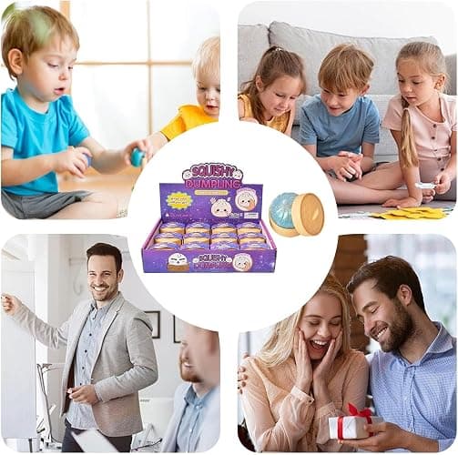 12pcs Dumpling-shaped Soft And Cute Toys | Giant Dumpling Squishys, Cute Soft Glitter Calming For Relaxation Boys Girls Children Adults Students Home Office Classroom thumbnail 6