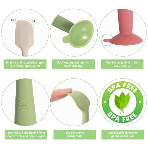 MAIKKB Diaper Spatula with Case, 3 Pack Baby Diaper Cream spatulas with 3 Storage Boxes, Soft Silicone Diaper Cream Applicator Butt Paste Spatula with Suction Base Full Size thumbnail 5