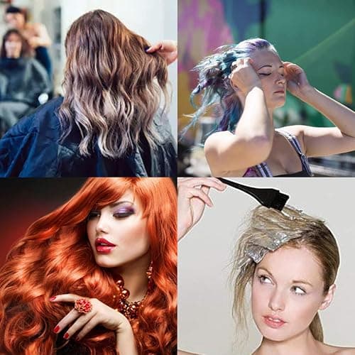 23-Teiliges Hair Dye Set,CREATESTAR DIY Haare Färbung Kit Haarfärbemittel,Haare Färben Set einschließlich Färbeschale/Haarklammer/Handschuh/Ohrbedeckung Friseur Szubehör Strähnchenhaube Werkzeug thumbnail 7