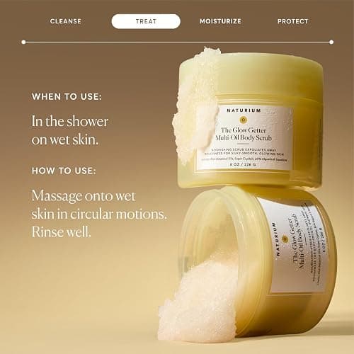 Naturium The Glow Getter Multi-Oil Body Scrub, 8 fl oz | Hydrating Exfoliator for Smooth Skin & Natural Radiance, with Linoleic-Rich Oils, Sugar Crystals, Glycerin & Squalane thumbnail 5
