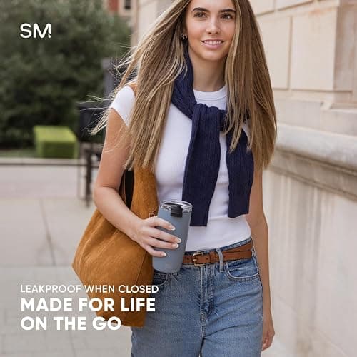Simple Modern Travel Coffee Mug Tumbler with Flip Lid | Reusable Insulated Stainless Steel Cold Brew Iced Coffee Cup Thermos | Gifts for Women Men Him Her | Voyager Collection | 12oz | Almond Birch thumbnail 2