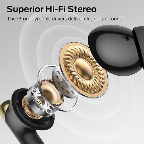 Monster Wireless Earbuds, Bluetooth 6.0 in-Ear Headphones with Charging Case, Stereo Earphones Deep Bass Sound, Built-in Mic, Clear Call, Water Resistant Design for Sports Black thumbnail 3