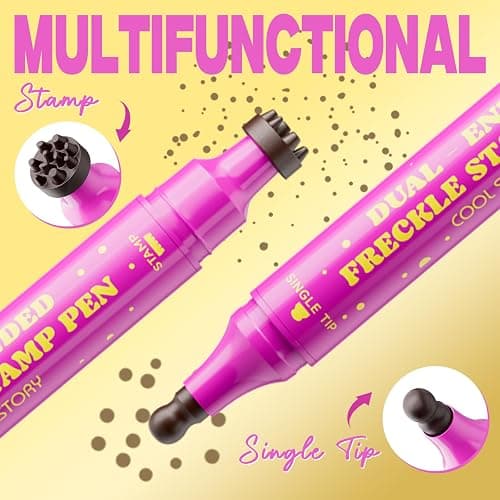 Beauty Glazed Dual-Ended Freckle Stamp Pen – Realistic Faux Freckles Makeup with Soft Sponge Stamp & Precision Tip – Waterproof Long-Lasting Freckle Marker for Natural or Bold Looks (02 Mousy Brown) thumbnail 5