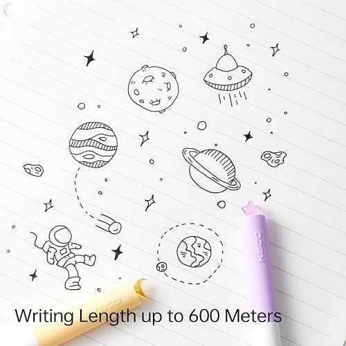 Kaco FIRST Gel Pens Cute Stationery Black Ink 3 Pieces, 0.5 mm Fine Point, Aesthetic Cute Star Pens for Journaling (Planet Series) thumbnail 5