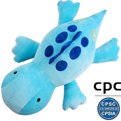 Crillop 4LB Cute Weighted Stuffed Animals Plush - 24 inch Soft Weighted Dinosaur Plush Toy Pillow for Adults and Children (Blue Dinosaur) thumbnail 2