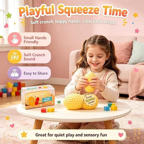 Crunchy Squishy Set, Crunchy Squishy Slow Rising Squishy Toys Fidget Toys | 4‑Pack Crunchy Mango & Peanut Squishy, Slushy Apple&Crunchy Orange, Slow Rising ASMR Squishy Set for Anxiety Relief thumbnail 4