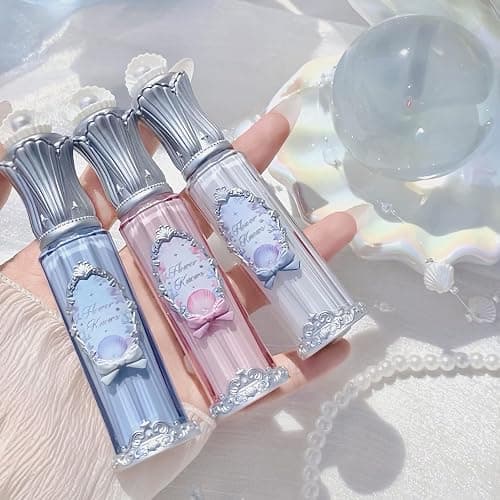 Flower Knows Shell's Jewel Nourishing Lip Glaze, Bright Coral Pink | Hyaluronic Acid-Infused Formula, Sheer High-Shine Finish, Vegan (P02 Stellar Nacre) thumbnail 9