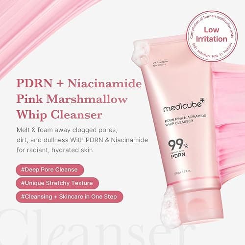 medicube PDRN Marshmallow Whip Cleanser | Face Wash, Cleansing Foam for Pore Care & Uneven Skin Tone | Gentle Daily Deep Cleansing | Hydrating and Nourishing Facial Cleanser | Korean Skincare thumbnail 2