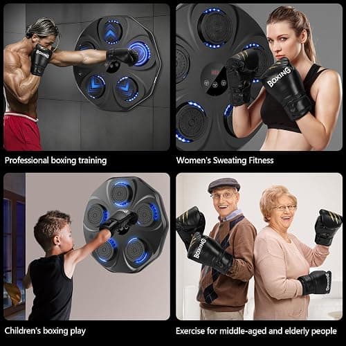 TGLLM Music Boxing Machine, Interactive Punching Trainer with Boxing Gloves, Large Size Wall Mounted Electronic Boxing Target for Adults Kids, 9 Modes & 9 Speeds thumbnail 8