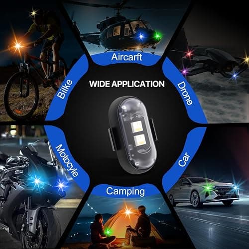 6PCS Wireless LED Lights for Car with Remote Control, High Brightness Wireless LED Strobe Light 8 Colors USB Charge IP65 Waterproof Anti-Collision for Car Motorcycle Aircraft Bike (6) thumbnail 3
