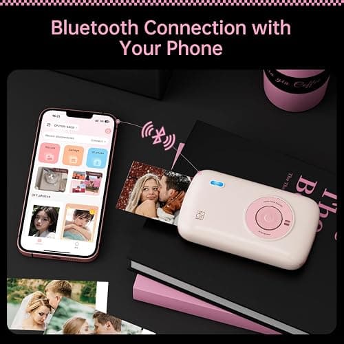 HPRT CP2100 Portable Photo Printer for iPhone & Android, 2 * 3 Instant Color Mini Printer, Bluetooth 5.0, Type-C Charging, Dye-Sublimation Tech, Initial 10 Sheets Included thumbnail 2