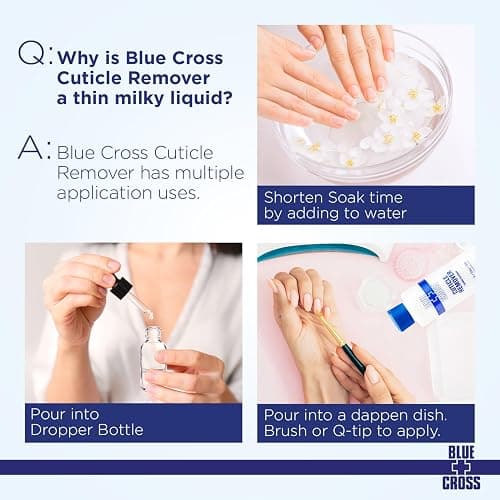 Cuticle Remover & Softener Liquid for Nails – Blue Cross Professional Nail Care with Lanolin, Hydrating Treatment for Dry Cuticles & Hangnails, Made in USA, 6oz thumbnail 5