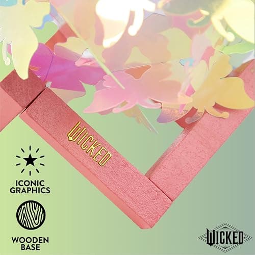 Wicked The Movie 3D Iridescent Butterfly Accent Lamp and Tabletop Night Light with Wood Base thumbnail 7