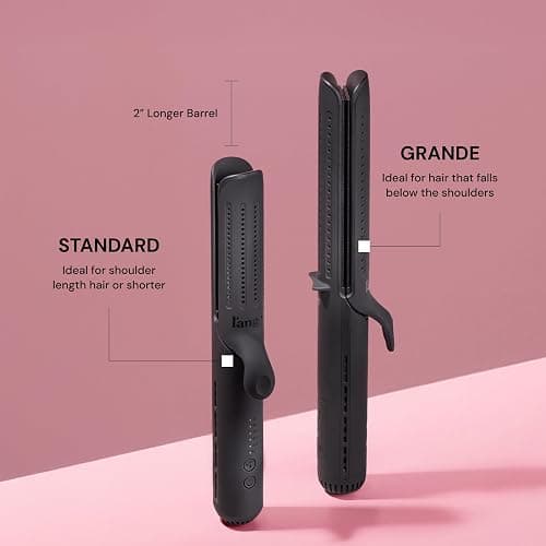 L'ANGE HAIR Le Duo Grande 360° Airflow Styler | 2-in-1 Curling Wand & Titanium Flat Iron Professional Hair Straightener and Curler with Cooling Air Vents to Lock in Style | Adjustable Temp (Black) thumbnail 2