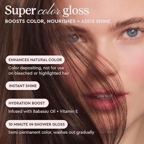 Glaze Supergloss Color Conditioning Gloss With Dispensing Pump – Hydrating Semi-Permanent Color Hair Gloss & Shine Boost – For Natural Medium to Dark Brown Hair – 6.4 Fl Oz - Blazing Brown thumbnail 4