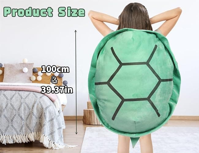 Rruonshully 40 Inch Wearable Turtle Shell Pillows Tortoise Shell Plush Turtle Stuffed Animal Dress Up Cushion Costume for Adlut thumbnail 3
