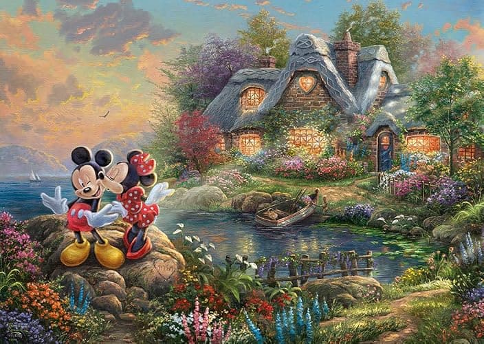 Schmidt 59639 Thomas Kinkade Disney Mickey Mouse Jigsaw Puzzle, 1000 Pieces - Image 1