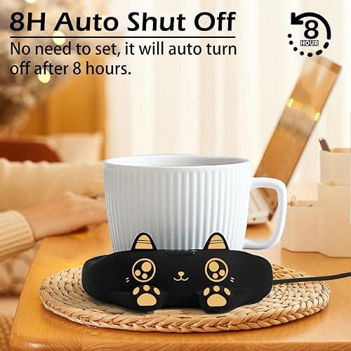 PUSEE Mug Warmer,Coffee Warmer for Desk Candle Warmer Auto Shut Off,Coffee Cup Warmer with 3 Temp Settings,Electric Beverage Warmer Plate for Coffee,Tea,Water Milk and Cocoa(Not Include Cup) thumbnail 5