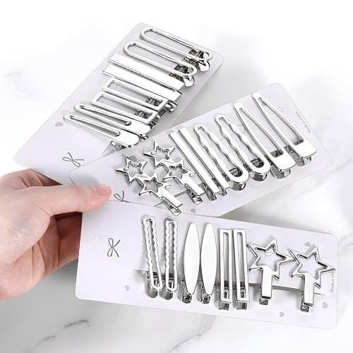 silver barrettes - amazon & temu thumbnail 2