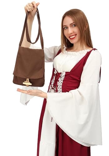 PROCOS Medieval Canvas Shoulder Bag, Pilgrim Pouch Bag Renaissance Viking Cosplay Accessory thumbnail 6