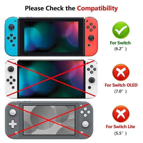 eXtremeRate 2 Pack Cherry Blossoms Pink Border Transparent HD Clear Saver Protector Film, Tempered Glass Screen Protector for Nintendo Switch [Anti-Fingerprint, Shatterproof, Bubble-Free] thumbnail 2